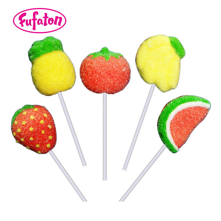 Fruit Character Marshmallow Candy Lollipop