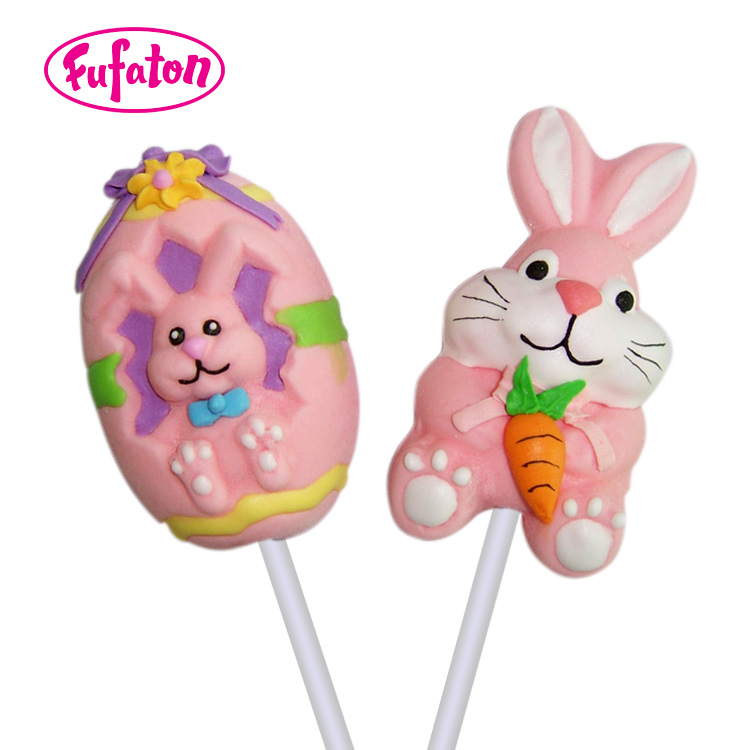 Easter bunny shaped candy mallow pop
