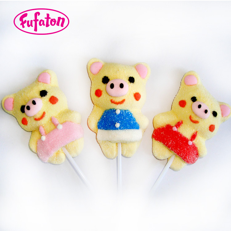 Piggy shaped candy mallowpop