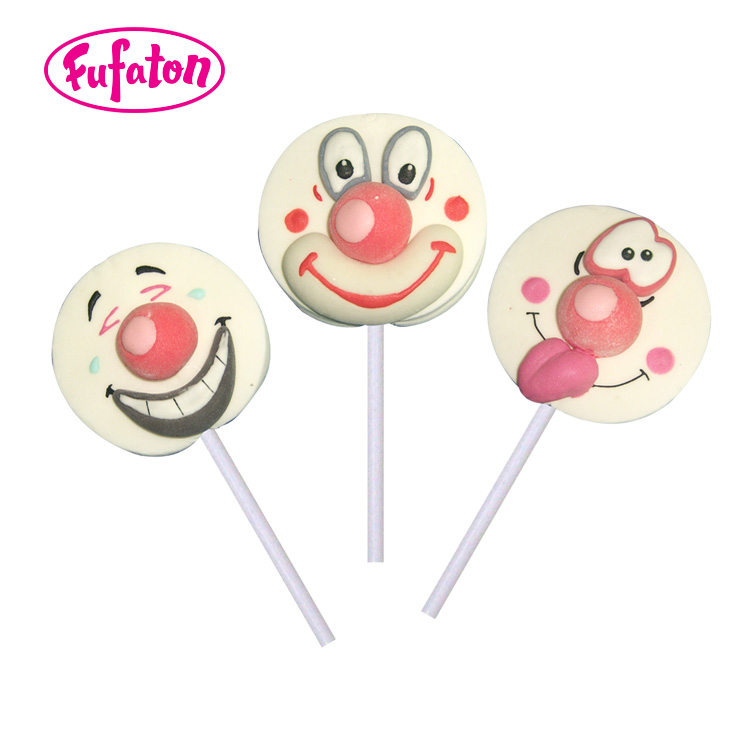 Funny face mallow lollipop candy