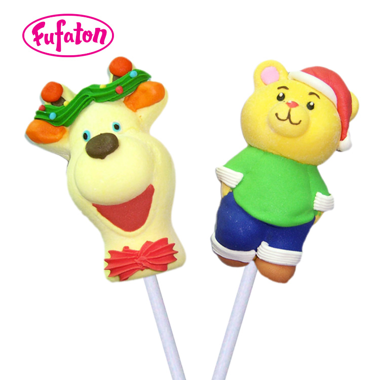 Christmas Reindeer and Bear Marshmallow Lollipop