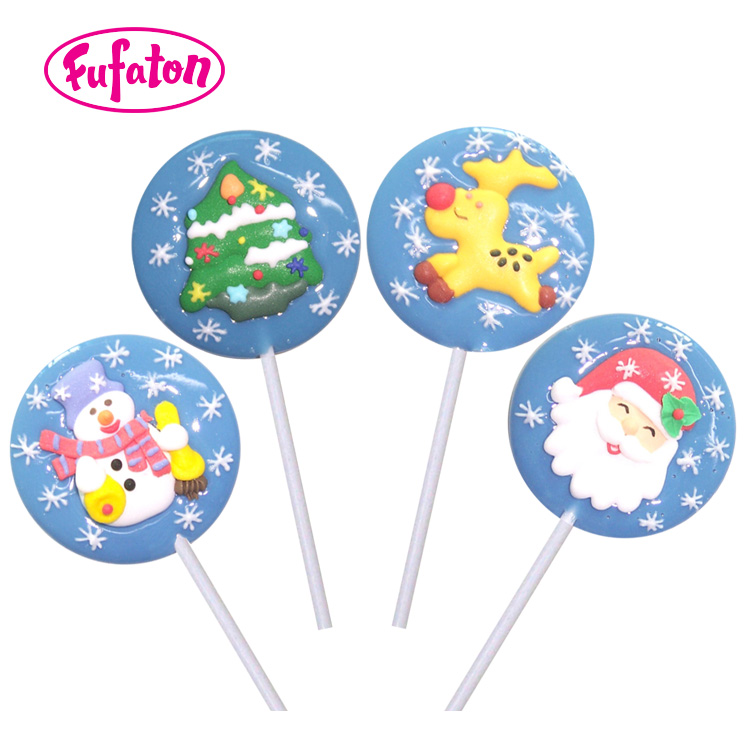 Snowflake round lollipop candy for Christmas