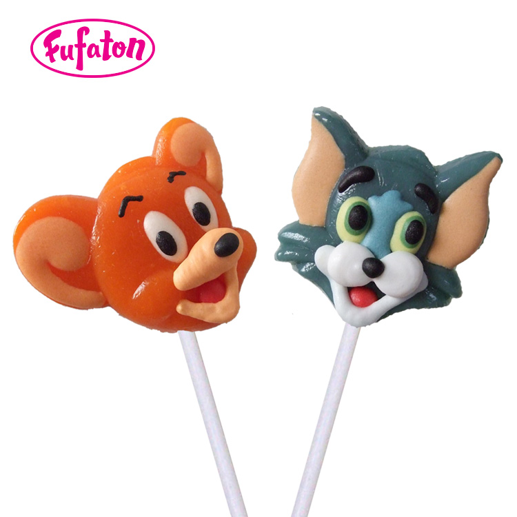 Tom & Jerry shaped hard candy lollipop