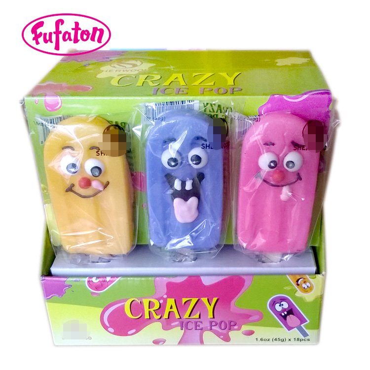 30g Crazy Ice Cream Shaped Candy Lollipops