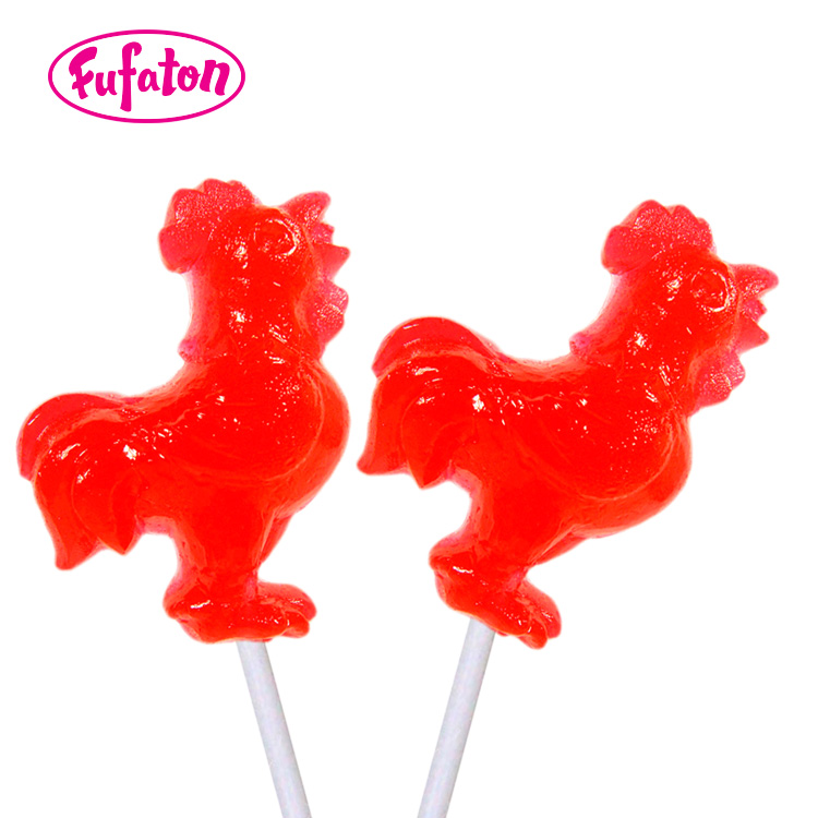 36g Rooster Shaped Lollipop Candy | Animal Hard Candy Manufacturer & Supplier