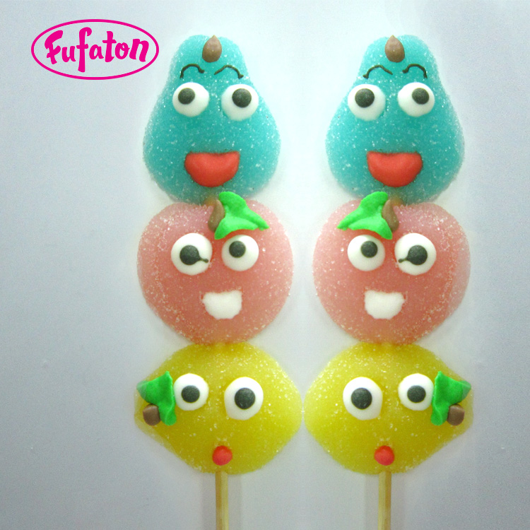 Fruit shaped Jelly candy on a stick