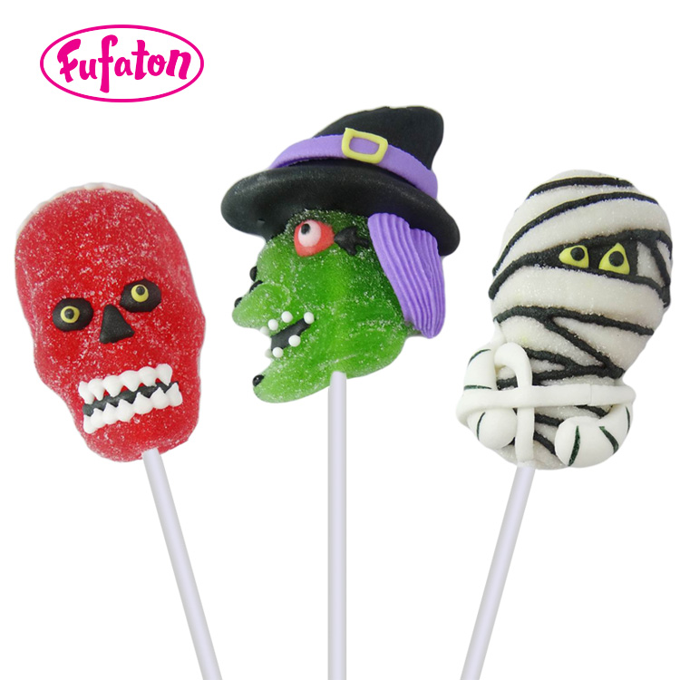 Skull shaped Halloween Jelly lollipop