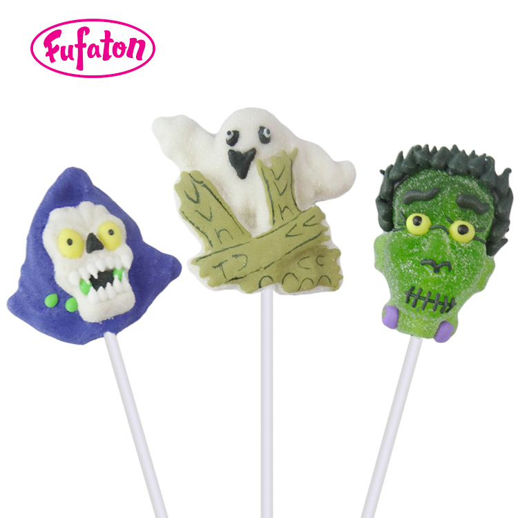 Cartoon shaped Halloween Jellypop with hand decoration