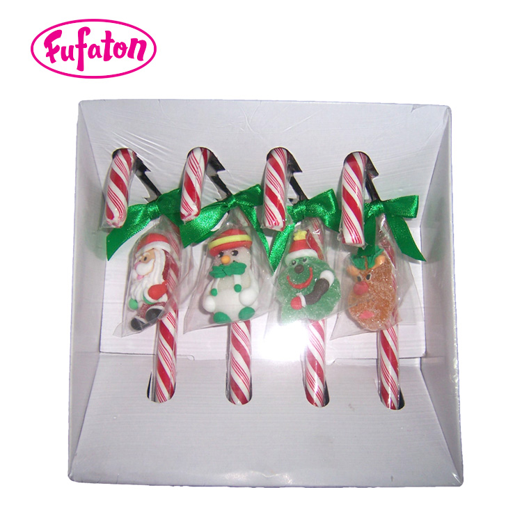4pk Candy Cane Lollipops Christmas Decorations with Jelly Candy
