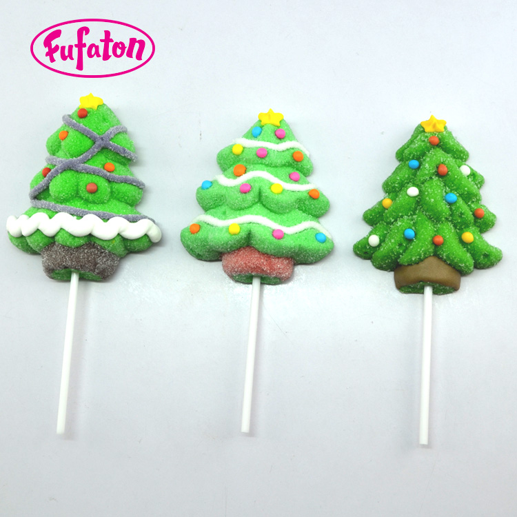 Christmas Tree Marshmallow Lollipops