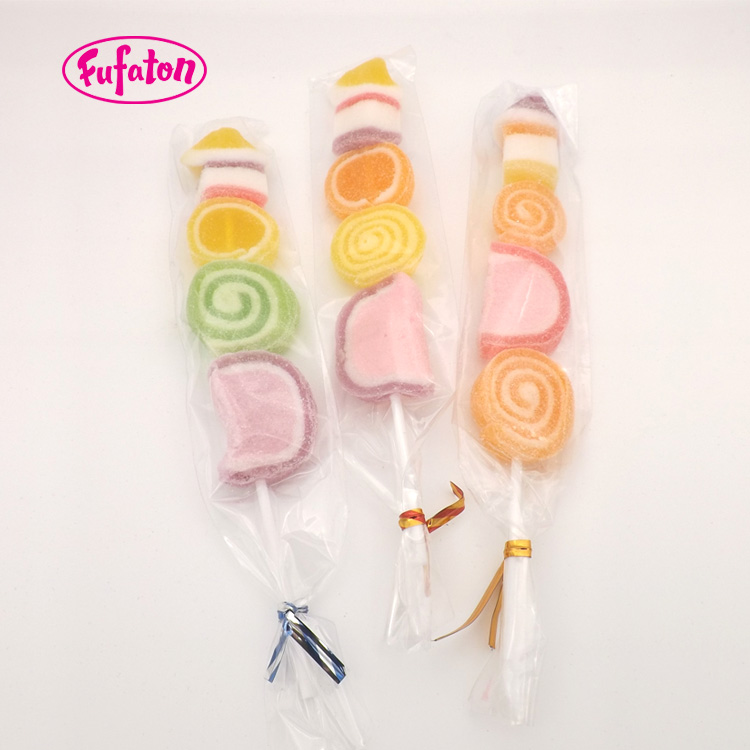 Gummy candy kebab on a skewer
