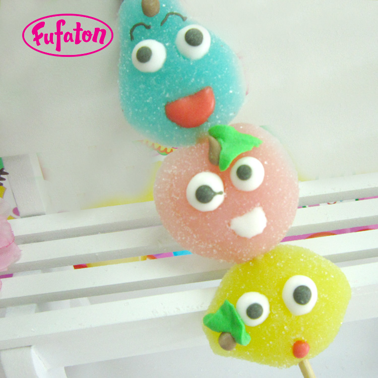 Fruit shaped Jelly candy on a stick