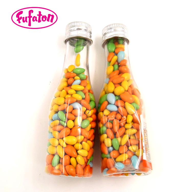 Jelly Beans in container Milk Bottle jar and tin