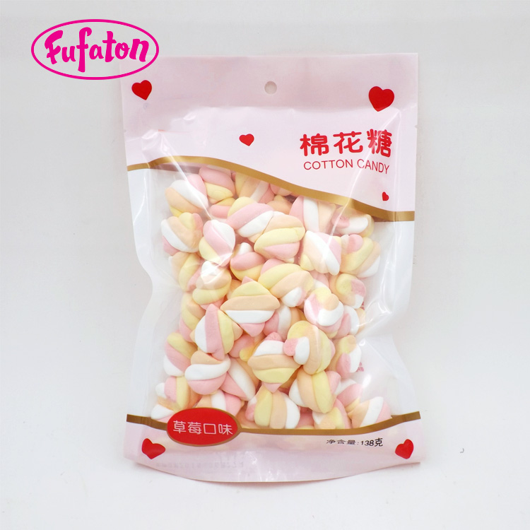 138g Pink and White Rainbow Twist Marshmallow Candy