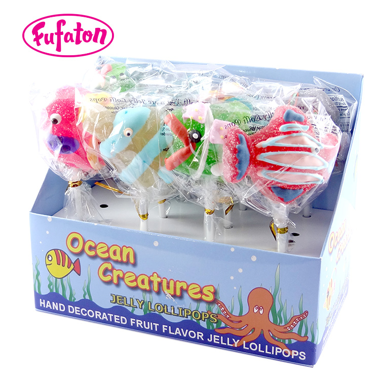 Fruit flavor Fish Shaped jelly candy lollipop