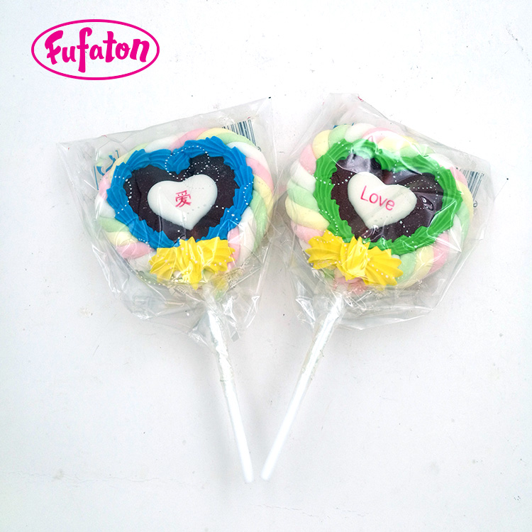 Heart Shaped Jelly Marshmallow Lollipop Candy for Valentine Wholesale | Candy Manufacturer