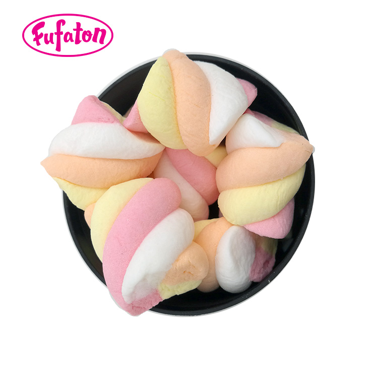 138g Pink and White Rainbow Twist Marshmallow Candy | Bulk Marshmallow Manufacturer & Supplier