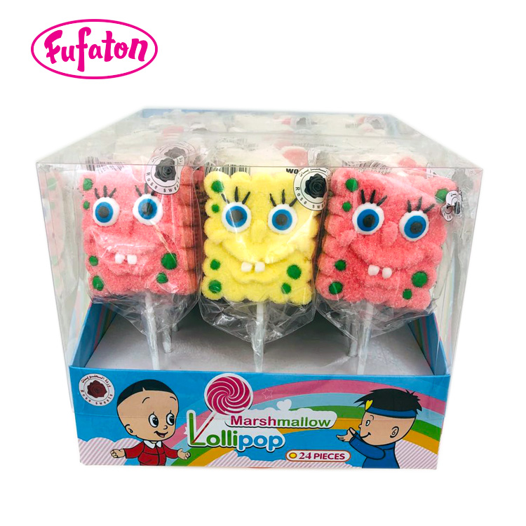 Sponge Bob Shaped Marshmallow Candy Lollipops