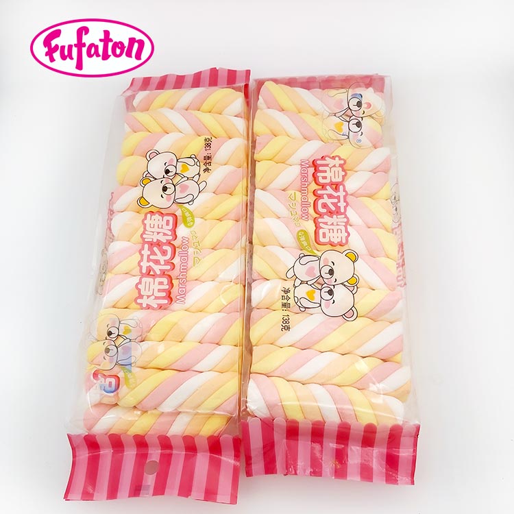 Long Twist Marshmallows in Pillow Bag Wholesale | Marshmallow Candy Manufacturer