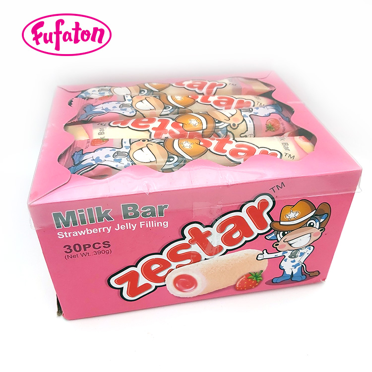 Whey powder coated jelly jam filled marshmallow bars