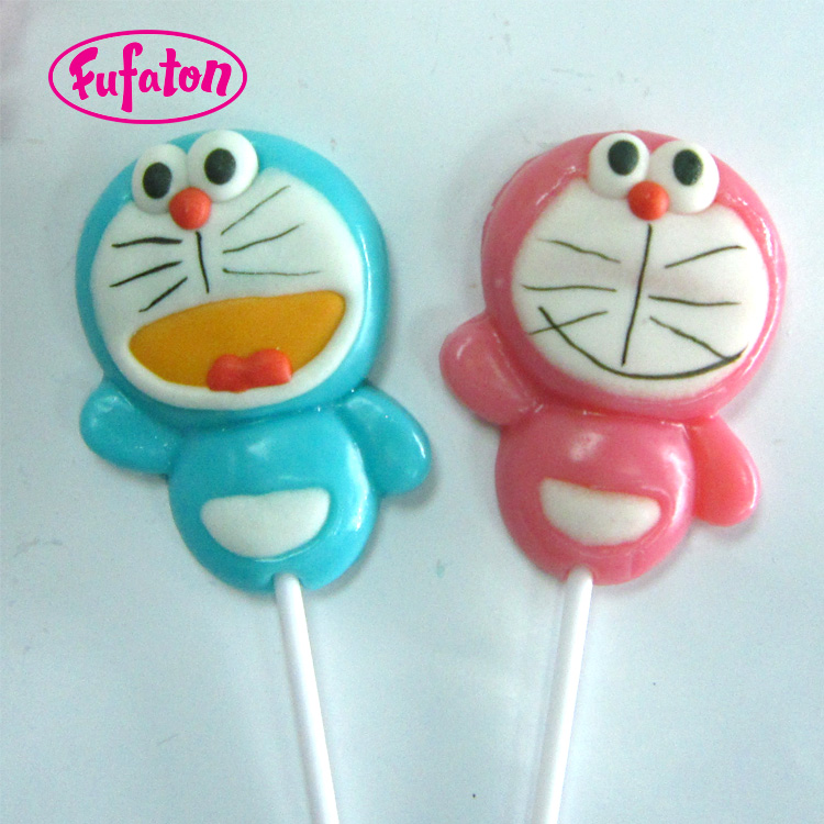 Doraemon shaped candy lollipop for play and eat