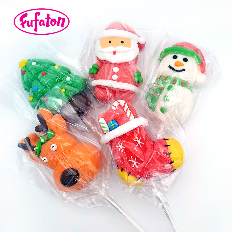 Hand Decorated Christmas Marshmallow Lollipop Candy