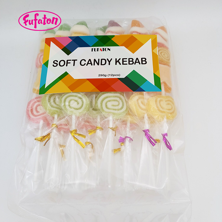 Gummy candy kebab on a skewer
