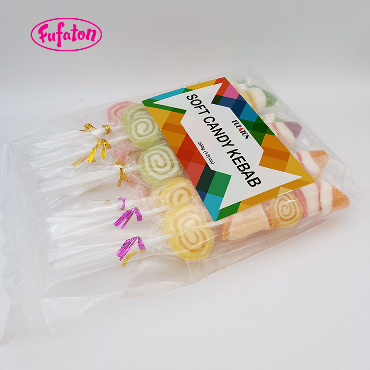 Gummy candy kebab on a skewer