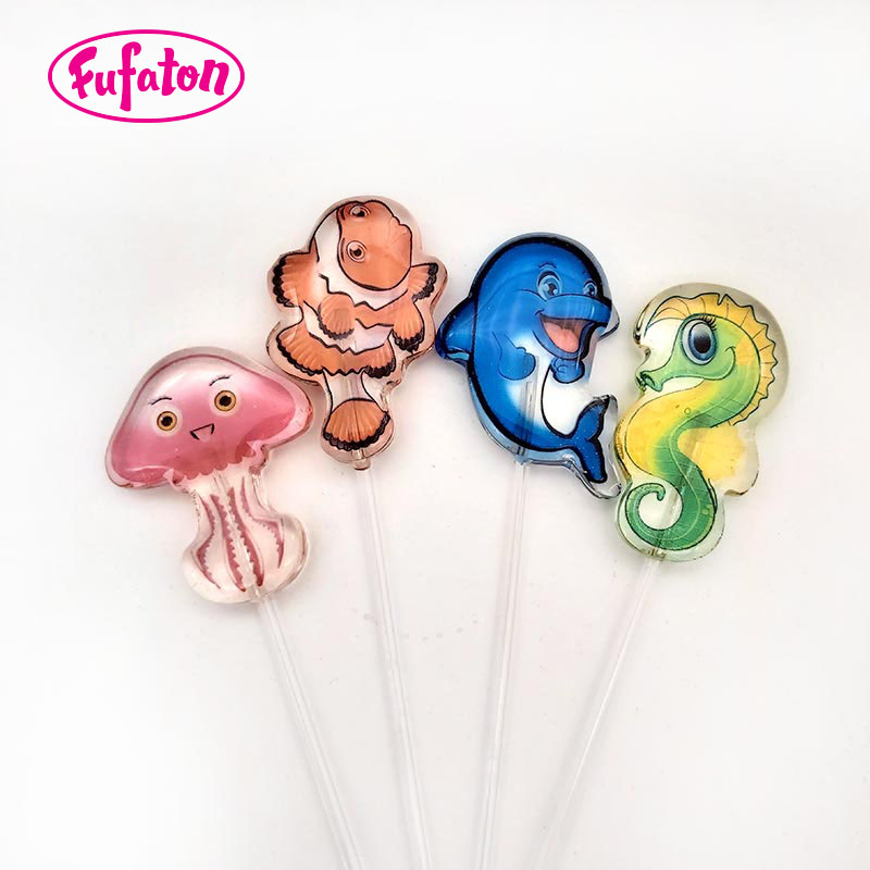 Printed Candy Lollipops with Irregular Shapes