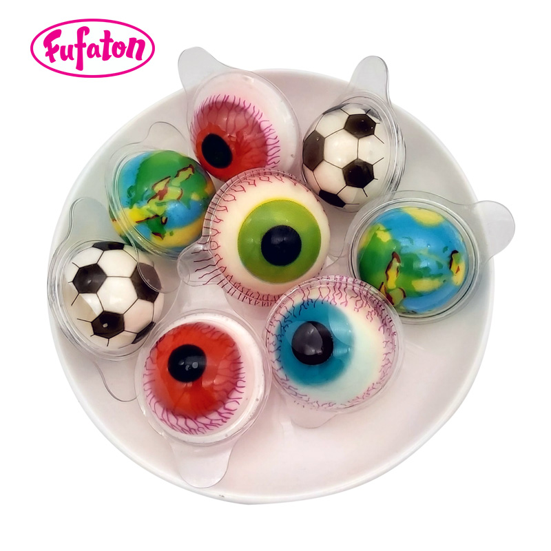 Gummy eyeball football soccer earth planet shaped candy