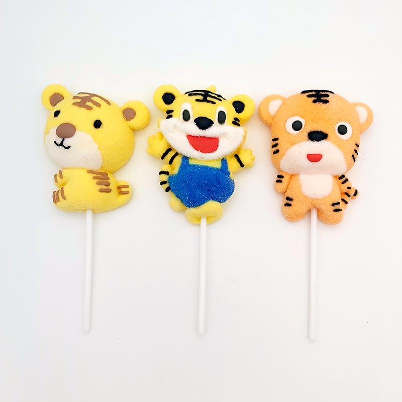 35g Tiger Shaped Marshmallow Lollipop Candy Wholesale | Animal Candy Manufacturer
