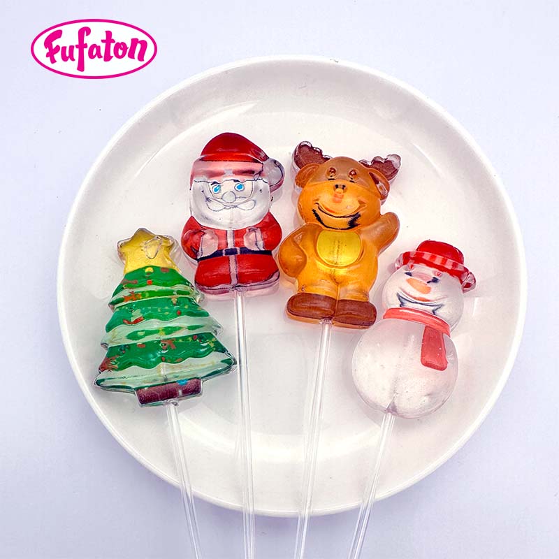 Santa Tree Reindeer Snowman Christmas Shaped Decorated Lollipop
