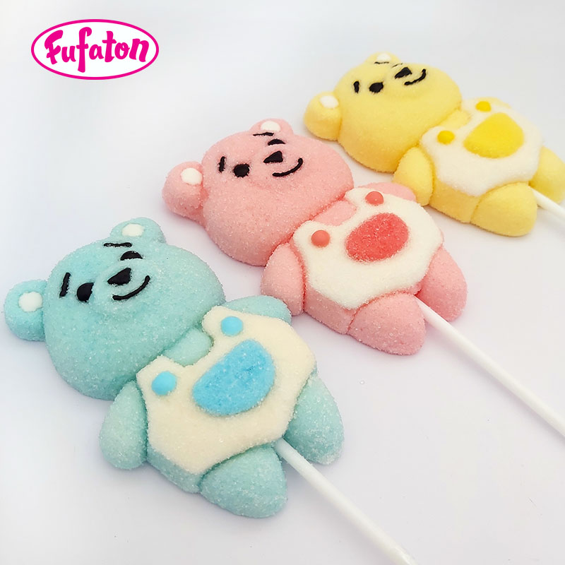 Bear Shaped Marshmallow Lollipop Wholesale | Teddy Bear Candy Supplier