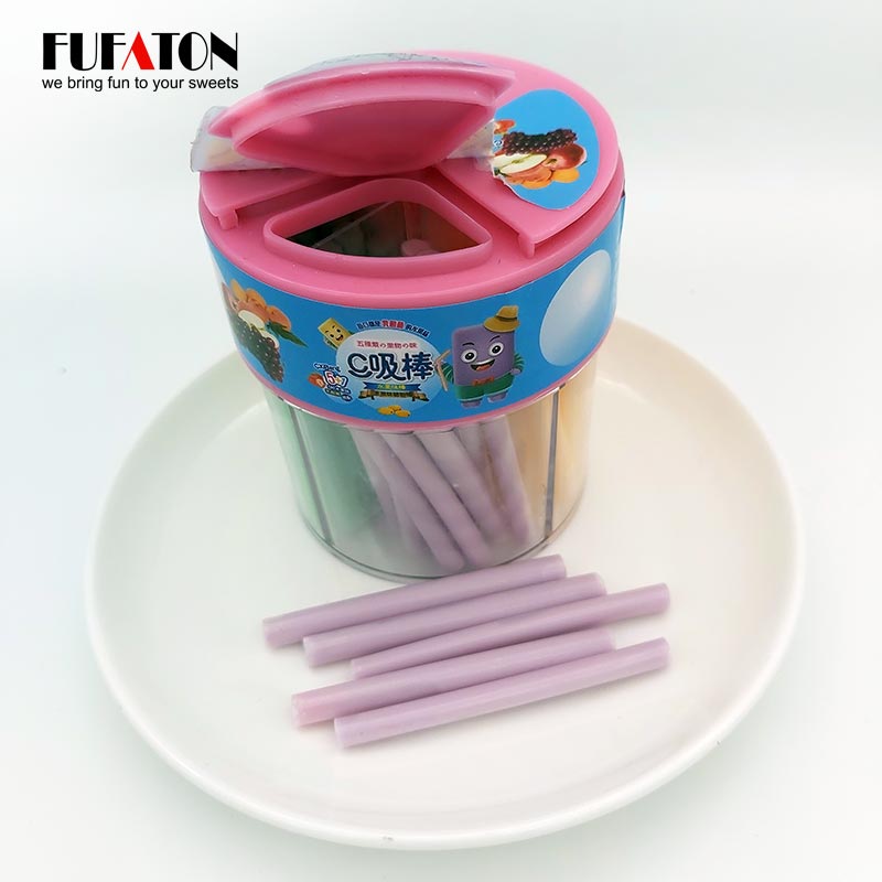 Fruit Flavored Colorful Glucose Straw Powder Candy CC Stick